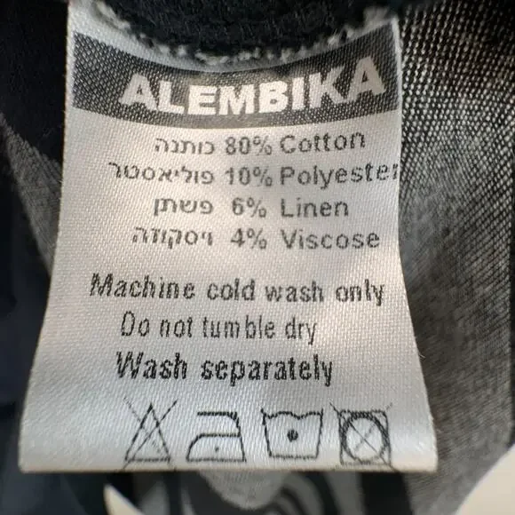 Alembika Women Size 0 A-Line Artsy Tunic Shirt Black White Striped Lagenlook - Picture 6 of 14